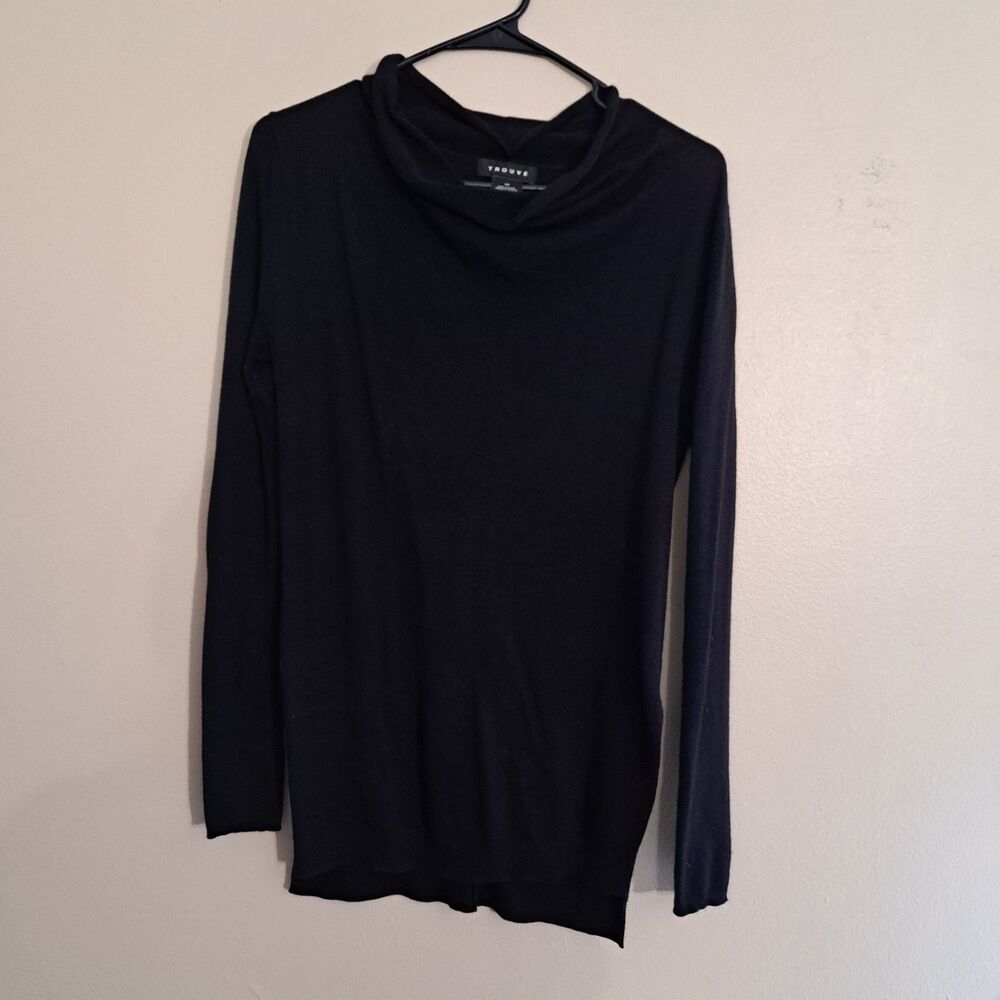 Trouve  Cowl neck Black Lightweight Tunic Sweater  XS